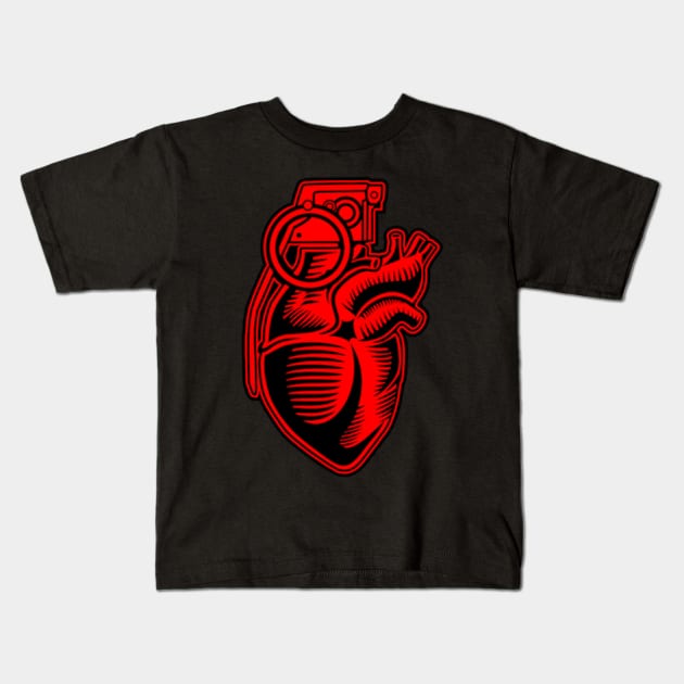 heart bomb Kids T-Shirt by Eoli Studio